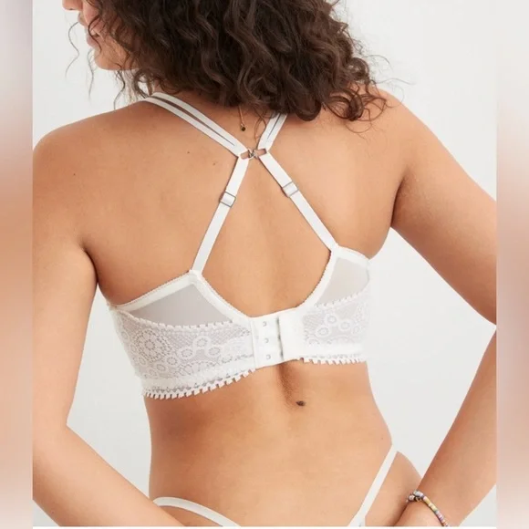 AERIE REAL POWER WIRELESS PUSH UP JOY LACE BRA 34C NWT - Picture 2 of 8